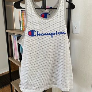Champion White and Blue Mesh Tank